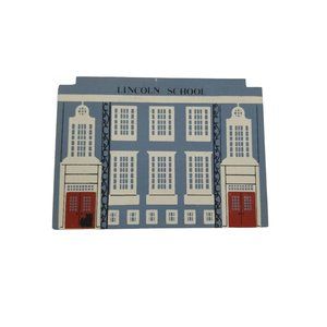 Cat's Meow Village Lincoln School Signed Faline 1989